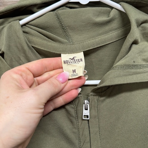 Hollister Olive Green Zip-Up Hoodie - Picture 3 of 5